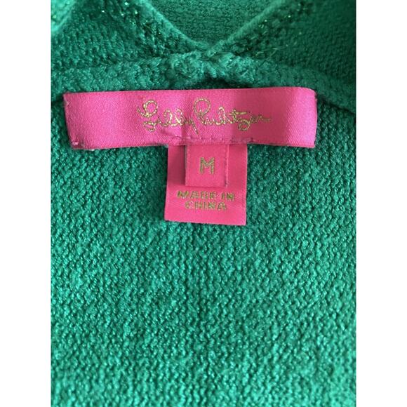 Lilly Pulitzer Sevie Relaxed Fit V-neck Green Sweater Sz M - Picture 6 of 10